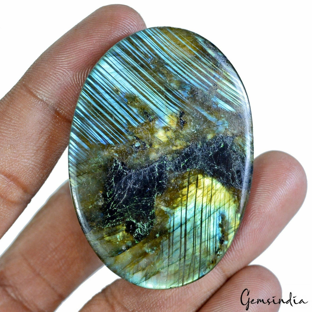 191.75 Cts Natural Blue Green Shine Labradorite Oval Cab Loose Gem For Pendant