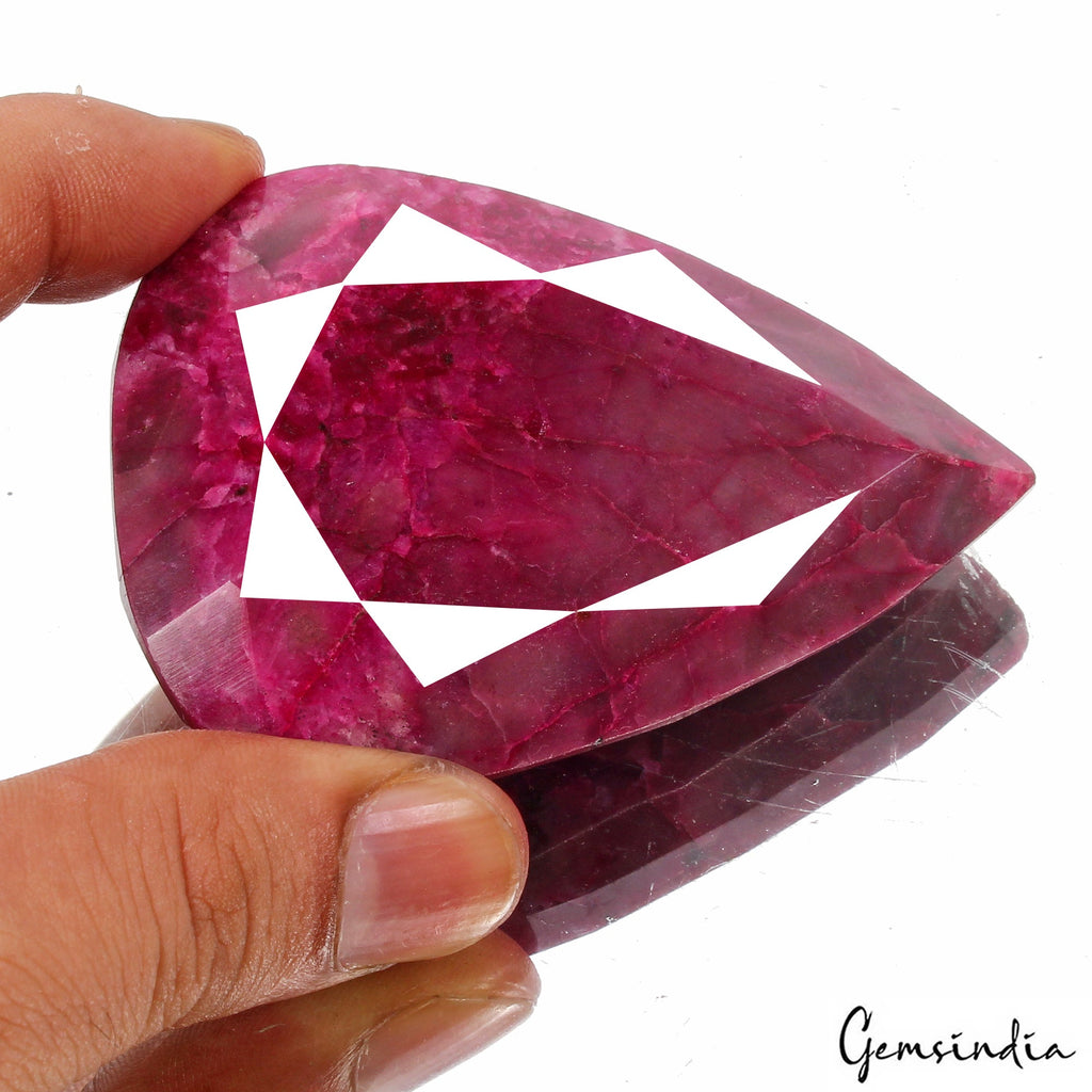 600 Ct Natural Pink Red Ruby Pear Faceted Huge Size Loose Museum Size Gemstone