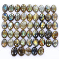 Natural Labradorite 50 Pcs 14x10mm Oval flashy Loose Cabochon Gemstones~
