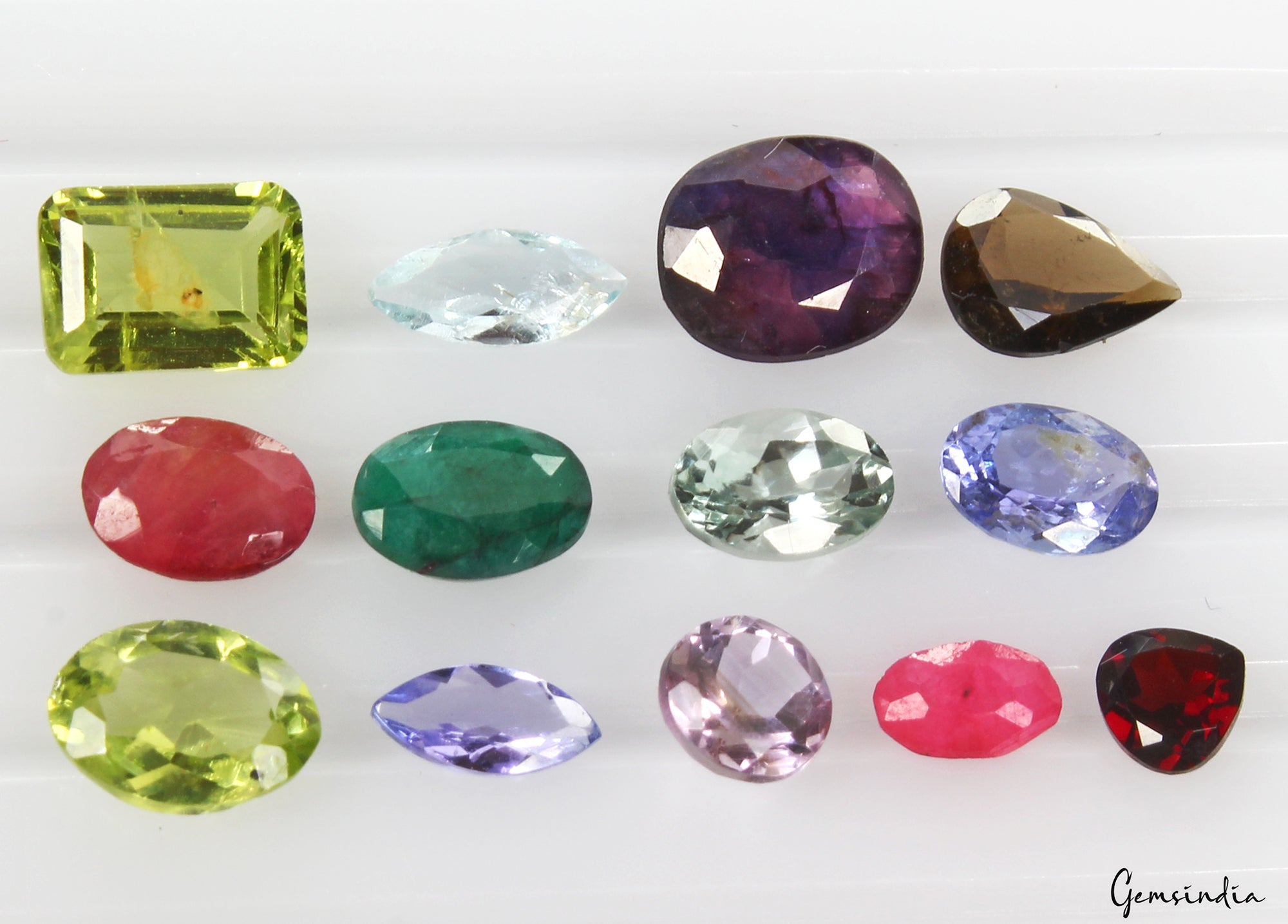 Lot of Natural Stones Semi Precious Mix Cut Gems For Jewelry Collection 13 Pcs