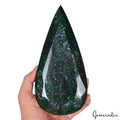 1.86 Kilo~Natural Green Emerald Pear Cut Silver Shine Collector's Grade Gemstone