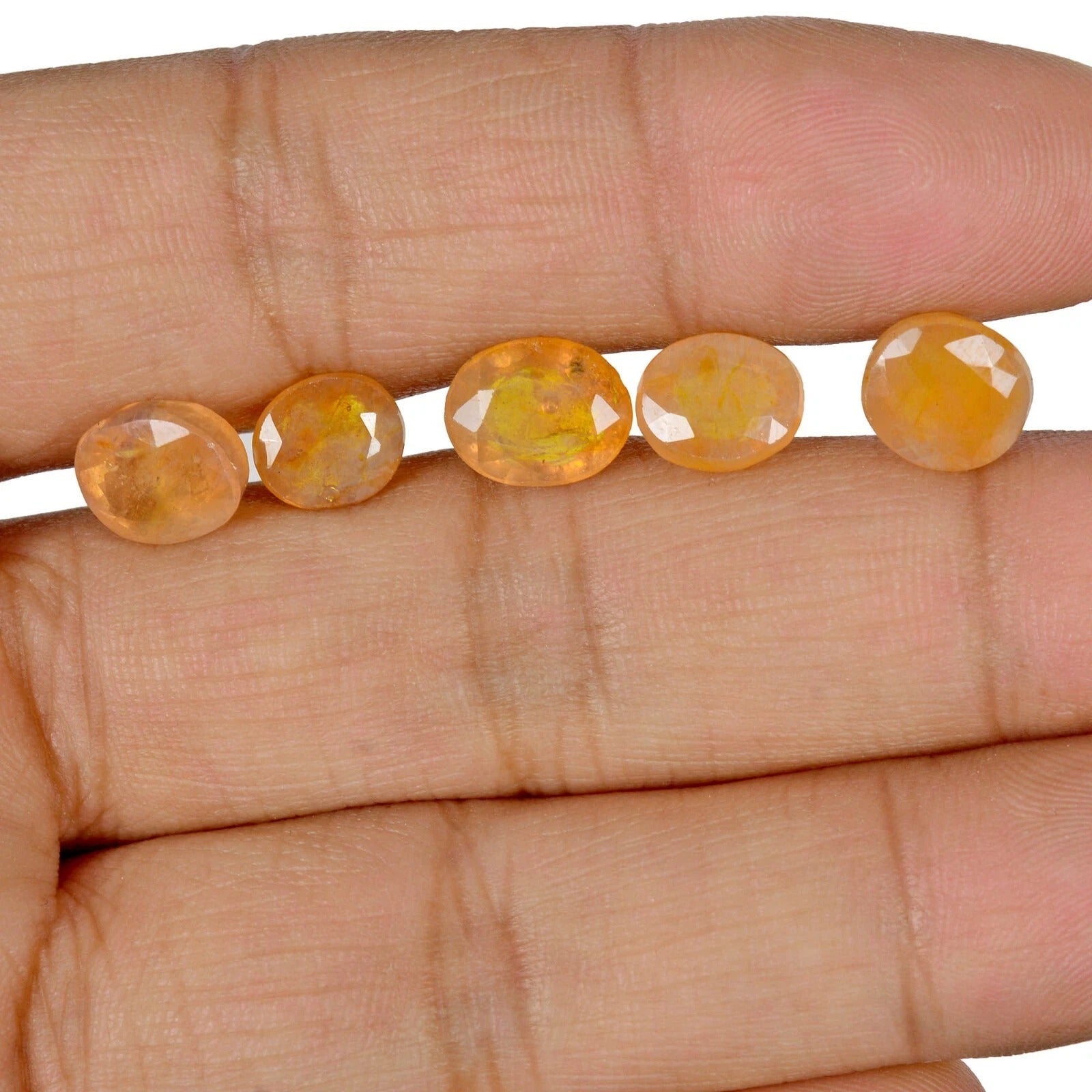 Certified 21.40 Cts/5 Pcs Natural Yellow Ceylon Sapphire Oval Gems Lot For Rings