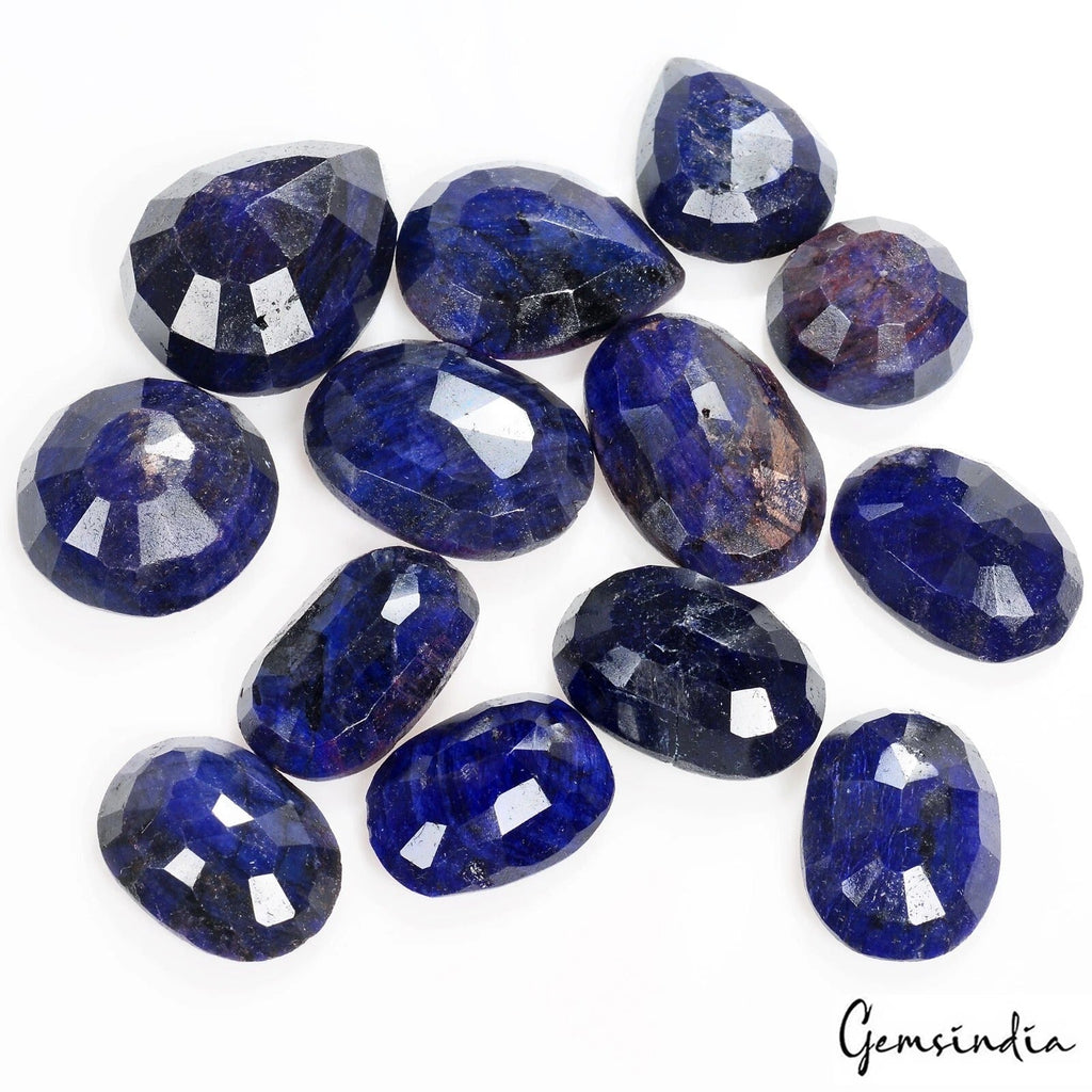 770 Cts/13 Pcs Natural African Blue Sapphire Mix Cut Loose Gems Lot For Jewelry