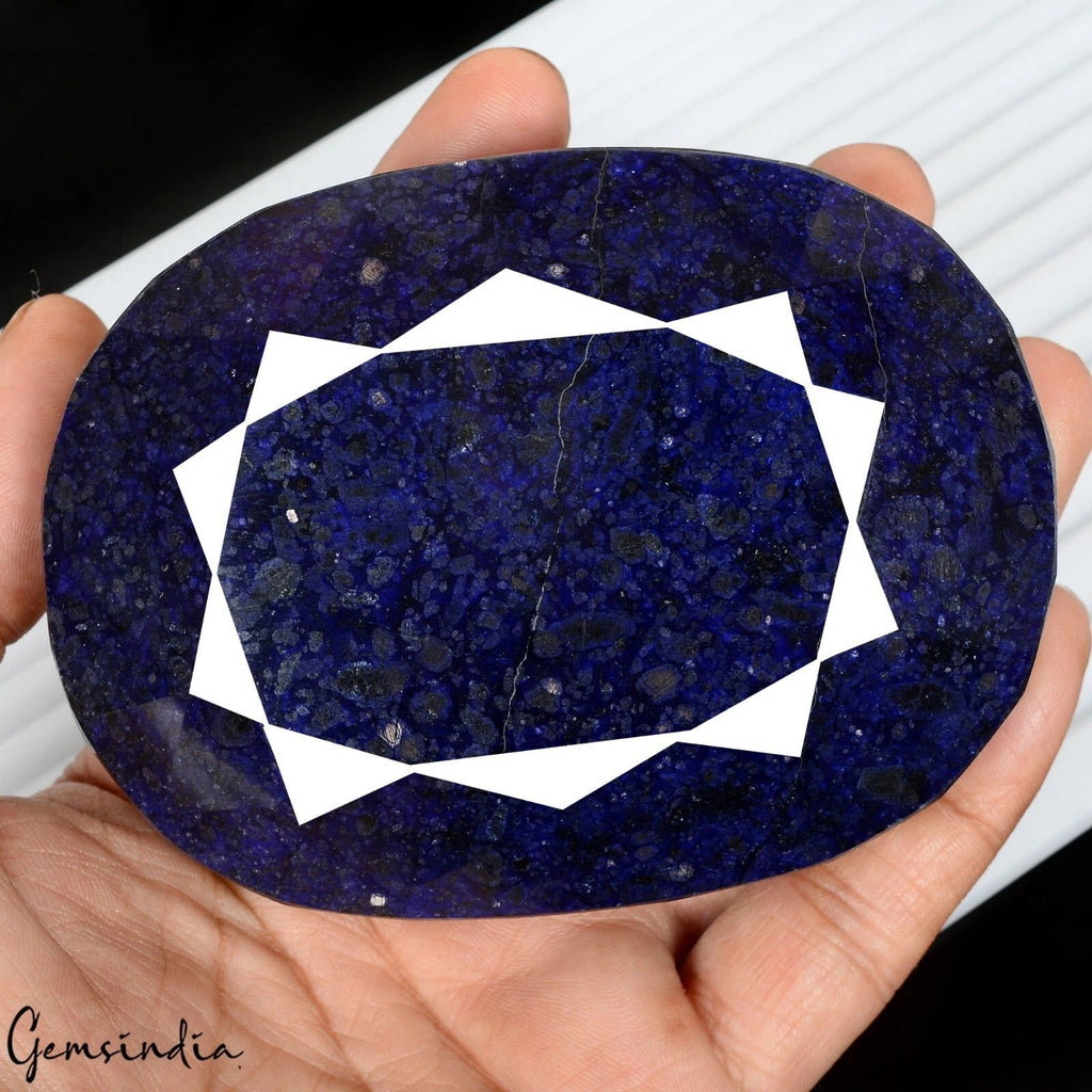 Museum Size 2980 Cts Natural African Dark Blue Sapphire Oval Loose Huge Gemstone