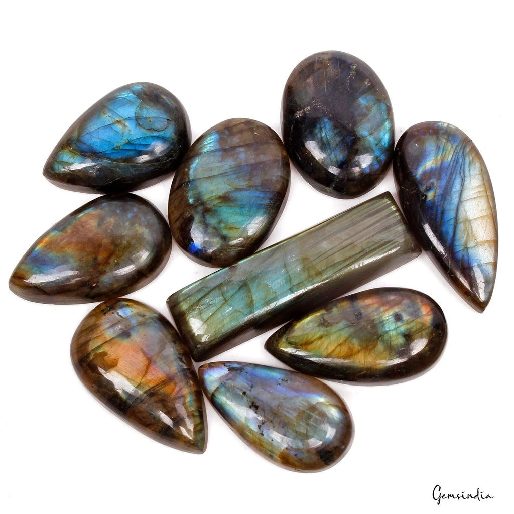 248.00 Ct Natural Untreated Blue Shine Labradorite Mix Cabochon Loose Gemstone