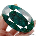 Certified 640Ct Natural Brazilian Bottle Green Emerald Oval Faceted Cut Huge Gem