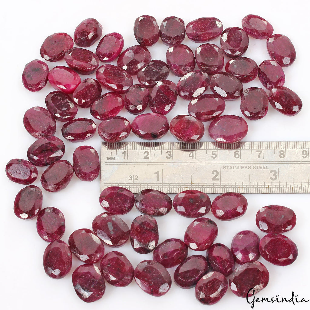 1000 Ct/61 Pc ~Natural Red Ruby Oval Cut Loose 14-18mm Gemstones Lot ~Madagascar