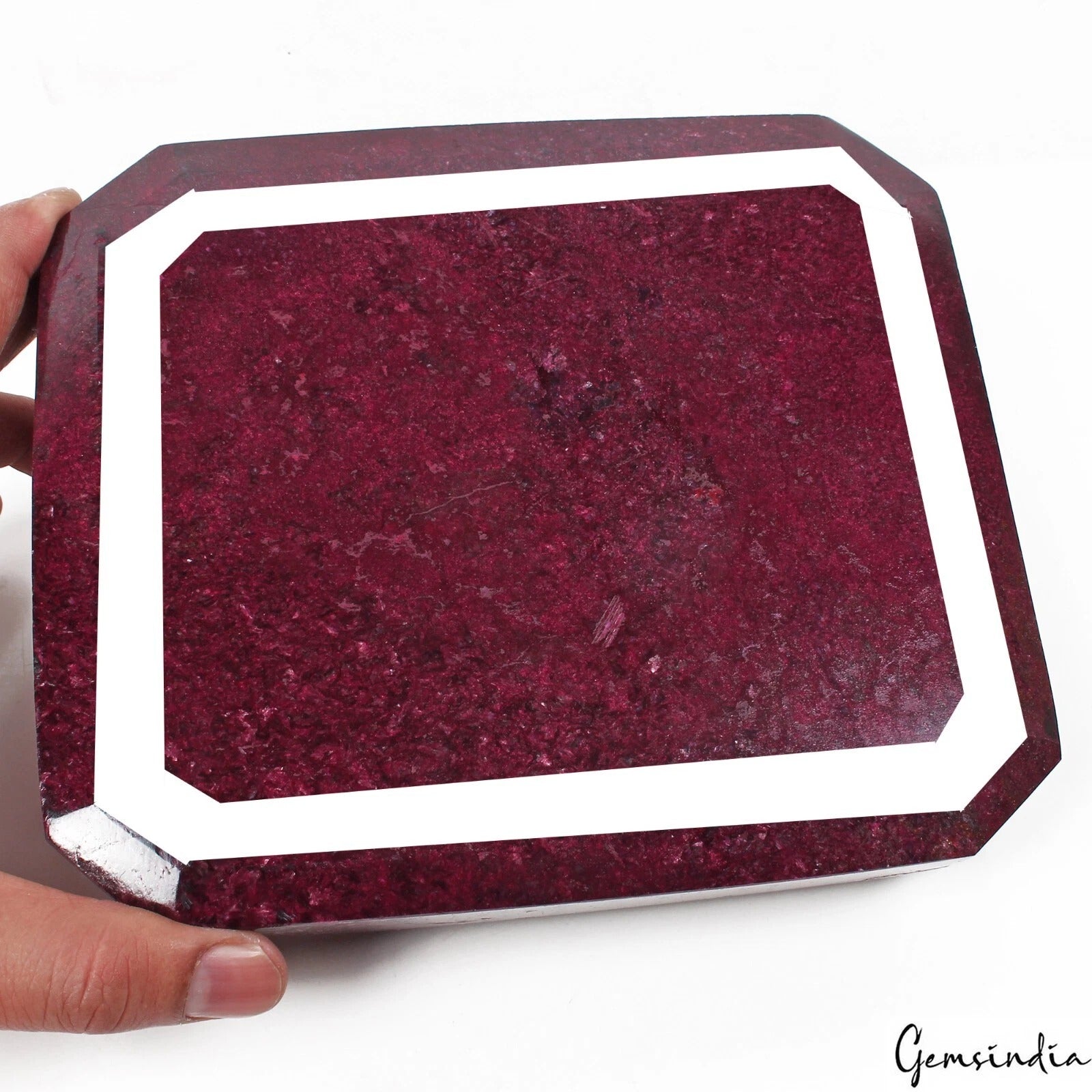 Ruby Loose Gemstone, Color Enhanced, Dark Red — 7.1X6.25X3 Inches, 24000 Ct (4.8 Kg), Madagascar