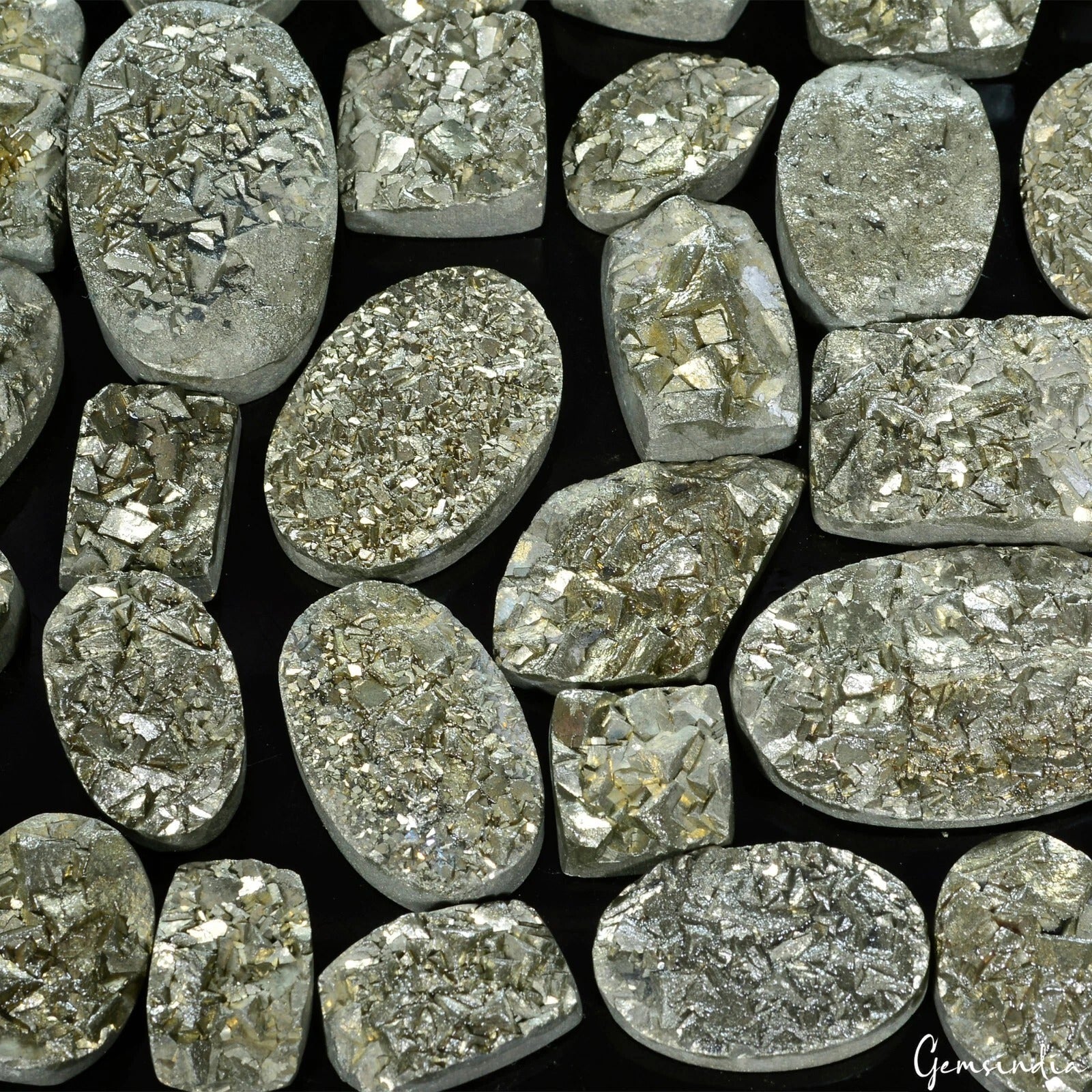 Pyrite Lot, Rough, Untreated, Gold — 31 Pieces, 15mm to 41mm, 2600 Ct