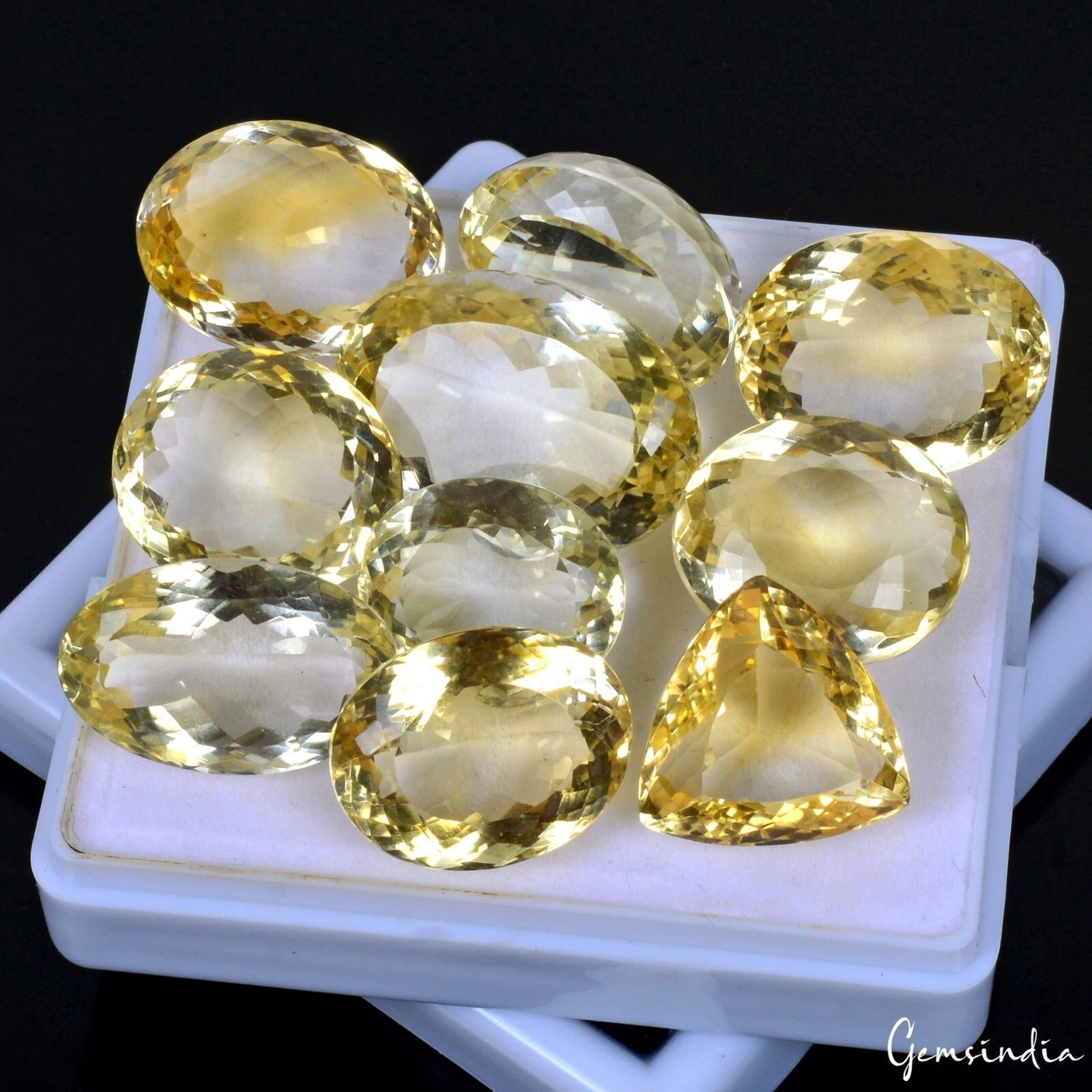236.45 Ct Natural Yellow Citrine Mix Cut Loose AAA Grade Certified Gemstones~10P