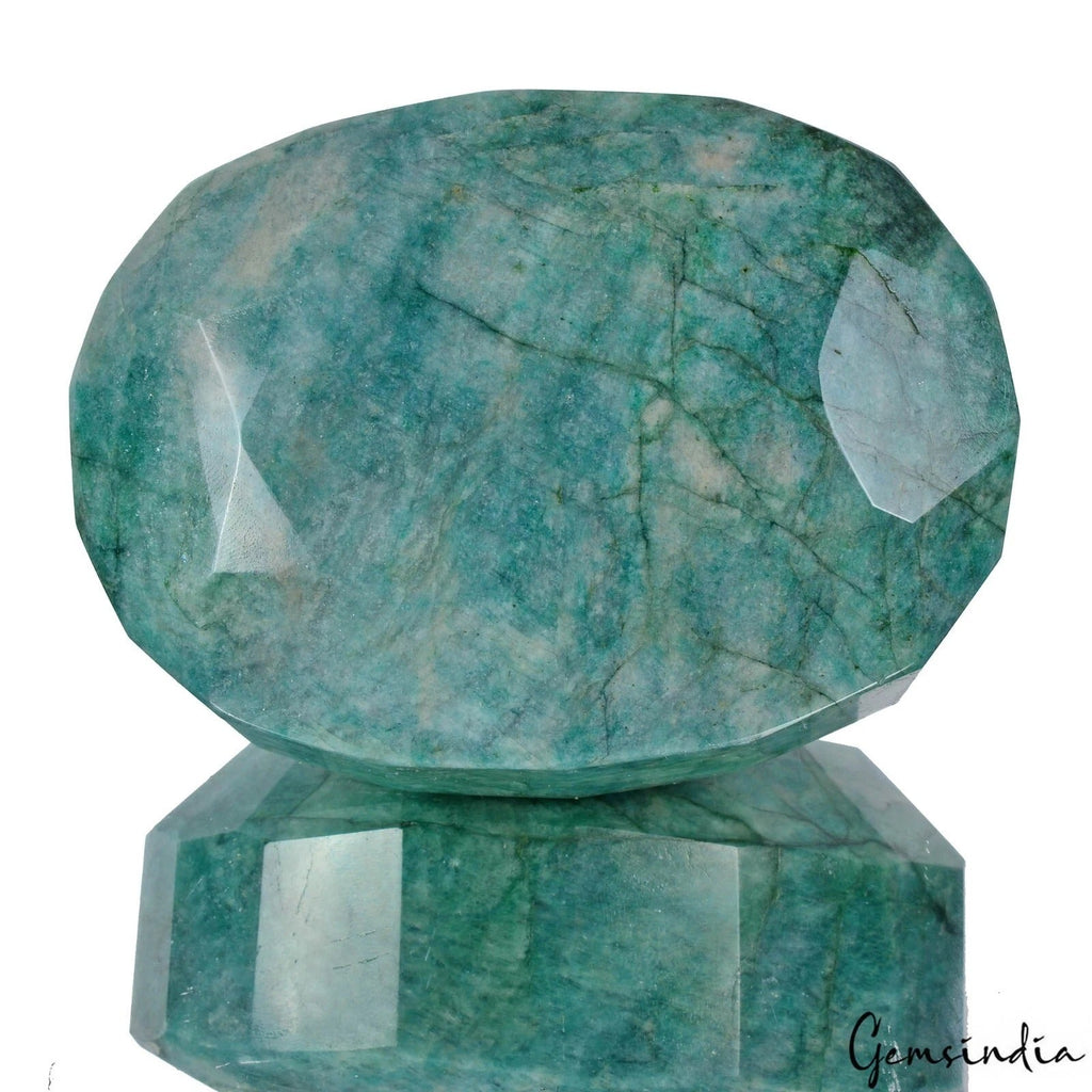 2385 Cts Natural Brazilian Green Blue Emerald Oval Faceted Huge Size Loose Gem