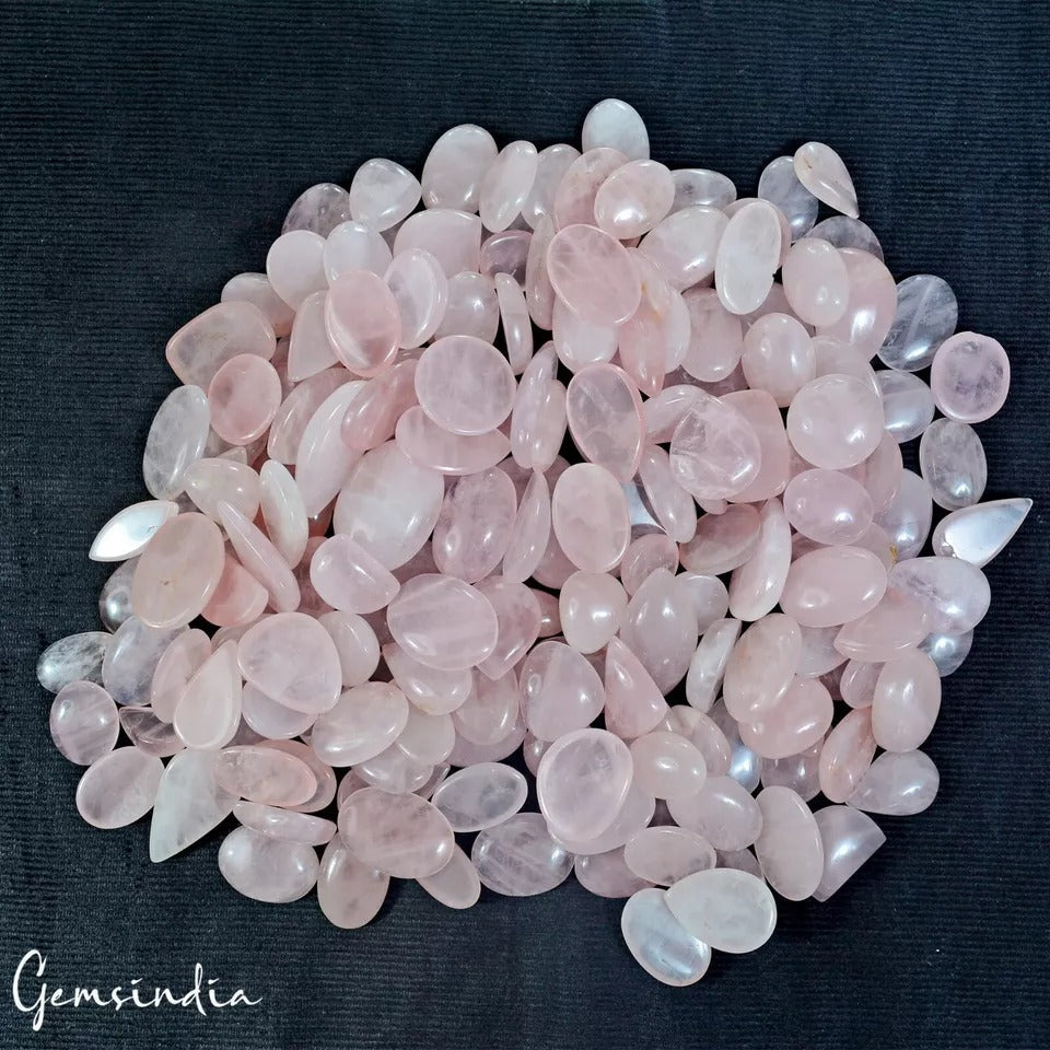 5000Ct/180 Pc Natural Rose Quartz Cabochon Stones –Polished Pink Loose Gemstones