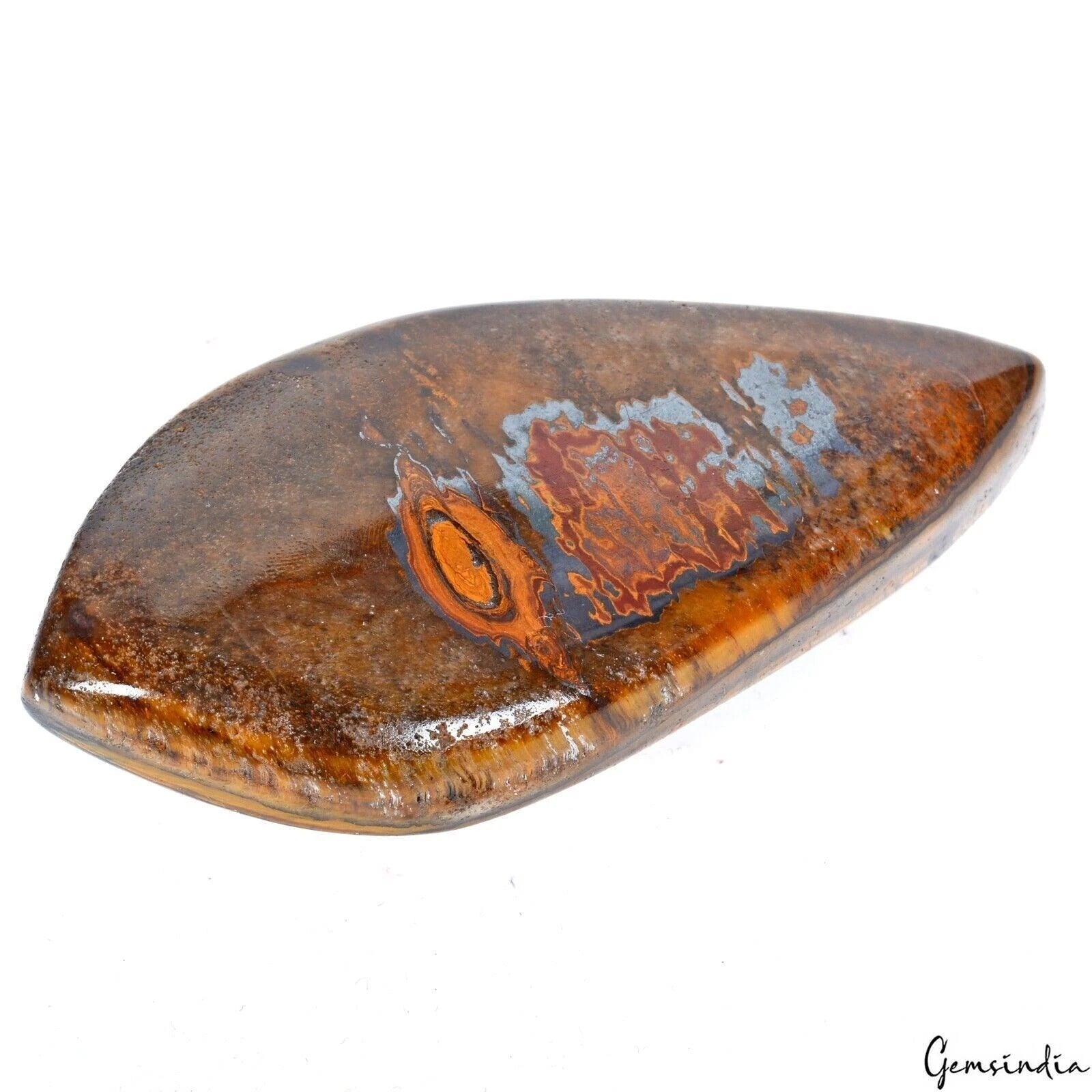 Tiger Eye Cabochon, Untreated, Brown — 109x53x15mm, 710 Ct, Madagascar