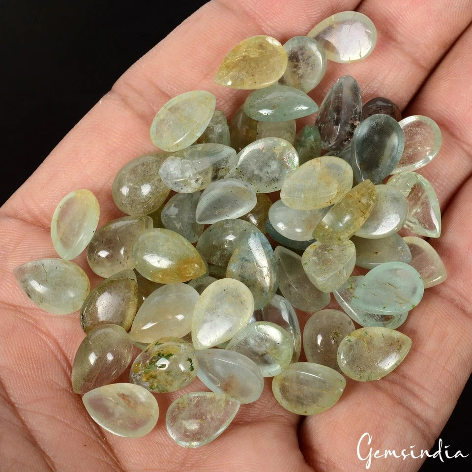Aquamarine Lot, Cabochon, Untreated, Blue — 59 Pieces, 11mm to 12 mm, 182.40 Ct, Brazil