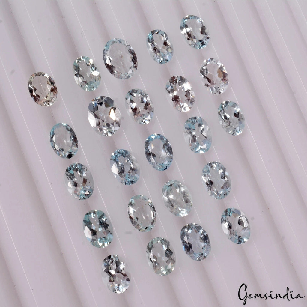 Certified 15.90 Ct/23 Pcs Natural Blue Aquamarine Oval Cut Rare Gems For jewelry