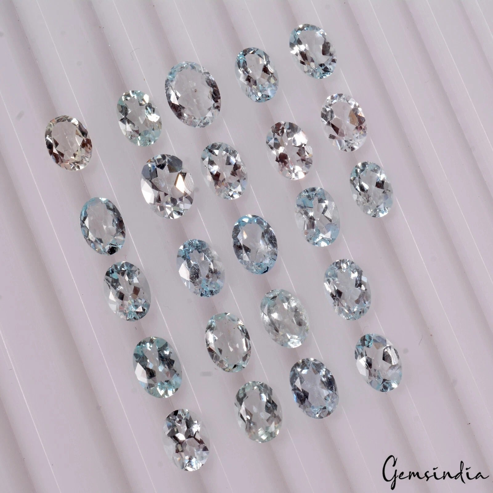 Certified 15.90 Ct/23 Pcs Natural Blue Aquamarine Oval Cut Rare Gems For jewelry