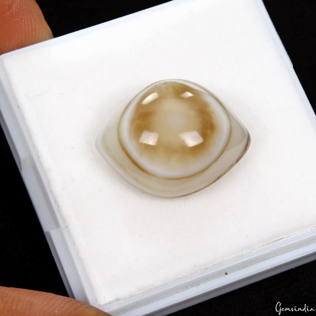 Rare 22.30 Ct Natural Natural Third Eye Agate Cabochon Loose Gemstone~21x17x10mm