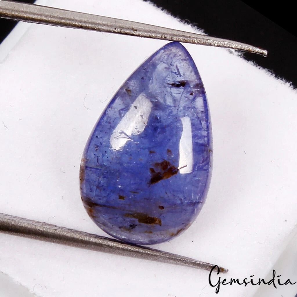 Tanzanite Cabochon, Untreated, Violet — 14x9x3mm, 5.10 Ct, Tanzania