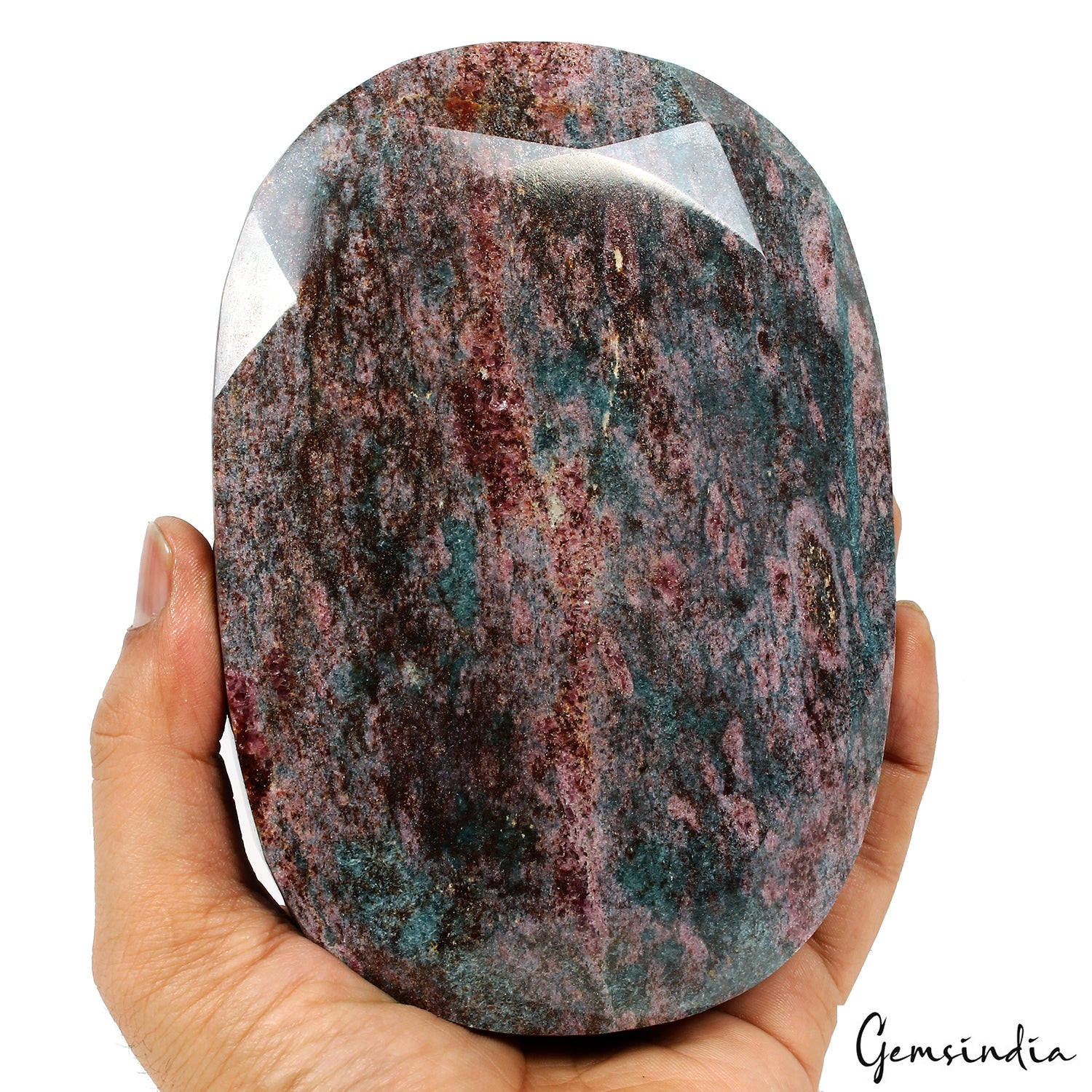 Rare 1.8 Kilo Large Natural Blue Kyanite with Ruby Faceted Oval Loose Gemstone G