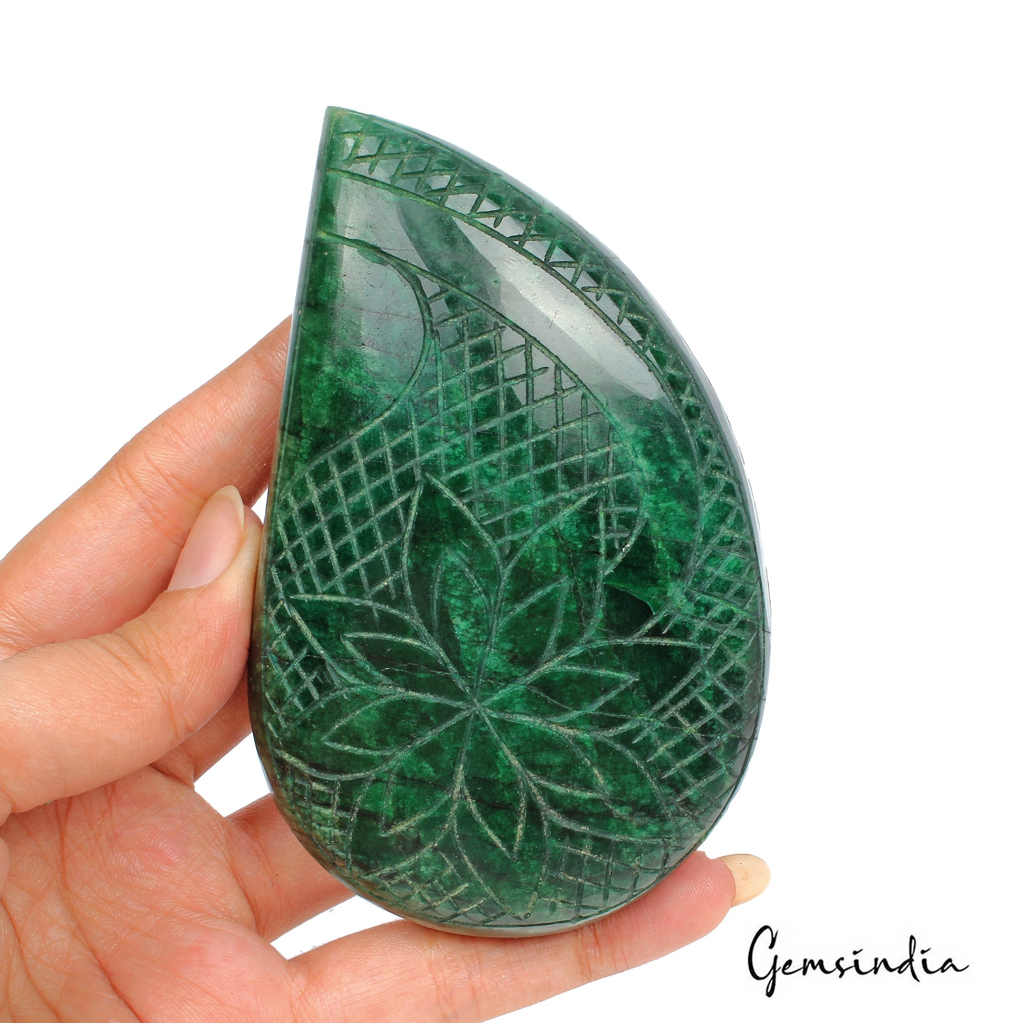 1420 Ct Natural Green Brazilian Emerald Fancy Carving Earth Mined Loose Huge Gem