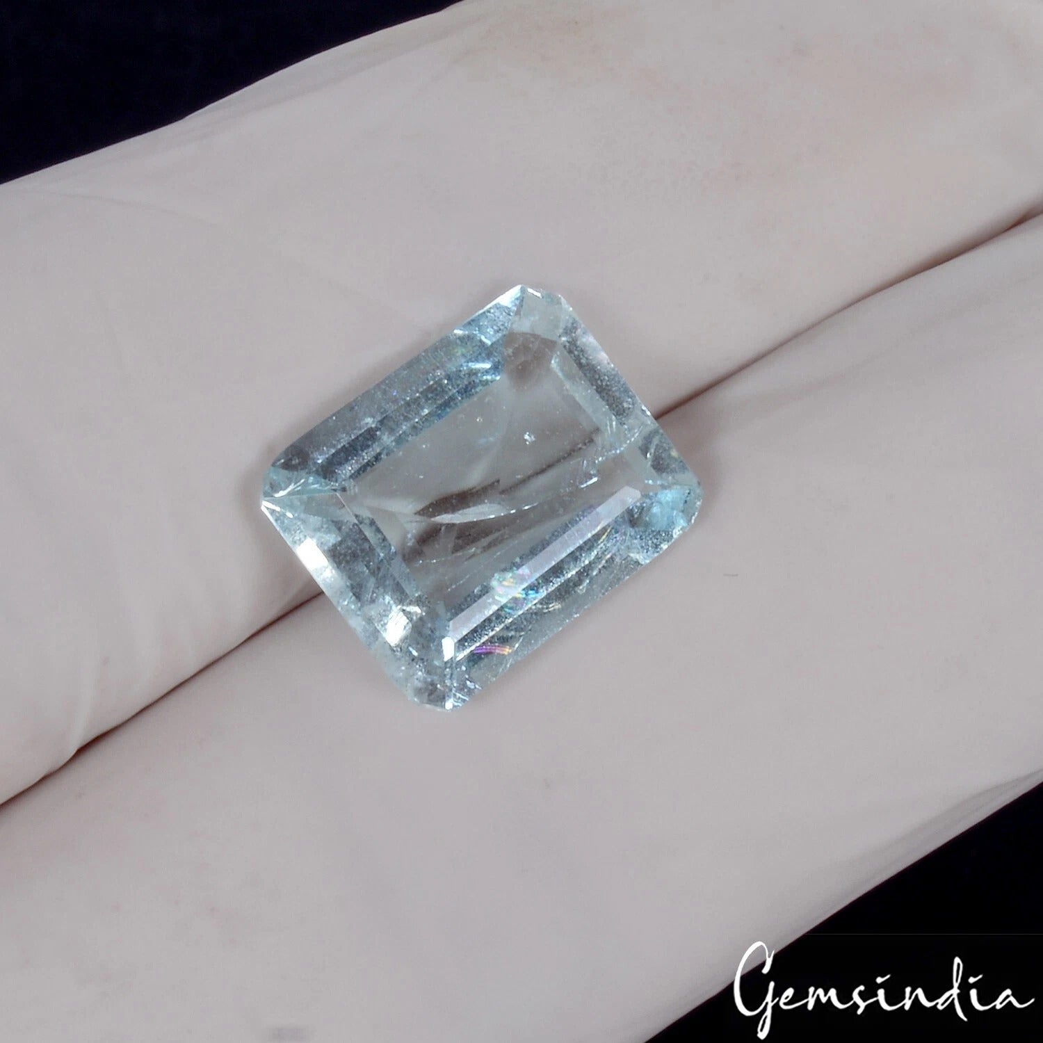 Certified 5.50 Cts Natural Untreated Blue Aquamarine Octagon Cut Gem For Ring