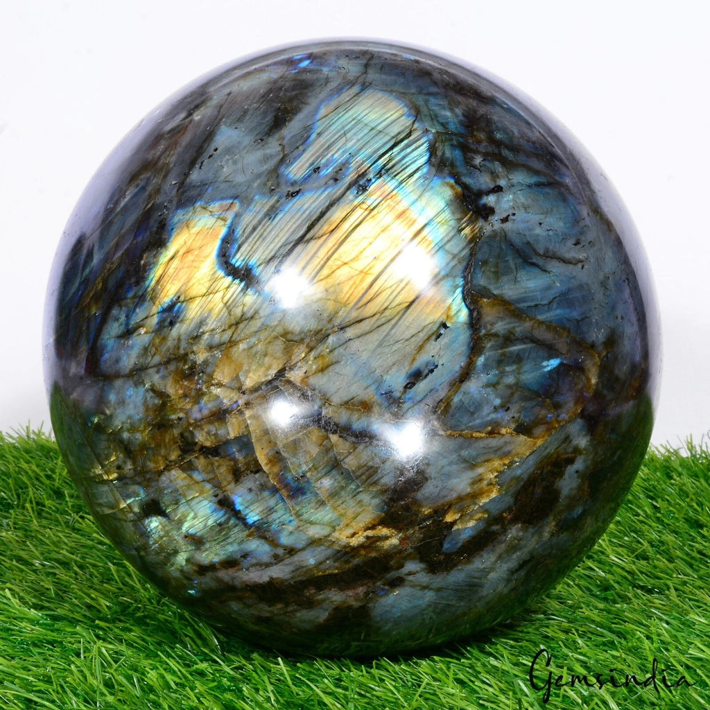 13.8 Kg Natural Multi Shine Labradorite Huge Gem Sphere Crystal Healing Minerals