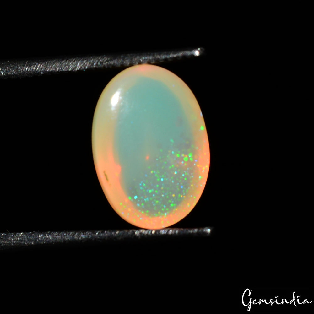 10x7mm Natural Multi Flashy Fire Ethiopian Opal Oval Cabochon 1.70 Ct Gemstone