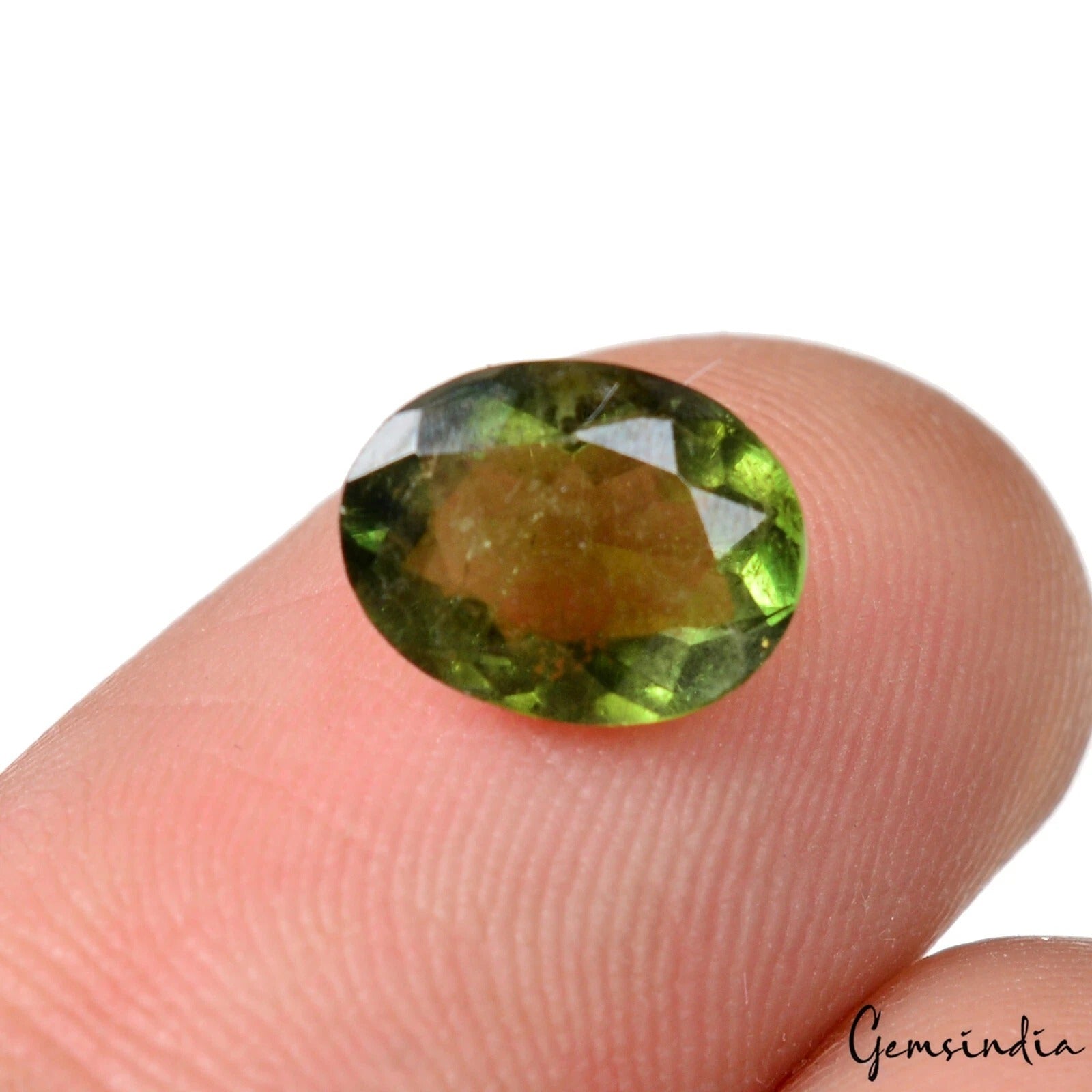 Tourmaline Loose Gemstone, Untreated, Green — 8x6x3mm, 1.50 Ct, Mozambique