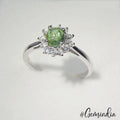 1.87 Gram Natural Green Tourmaline Sterling Silver Handmade Designer Ring 7 US