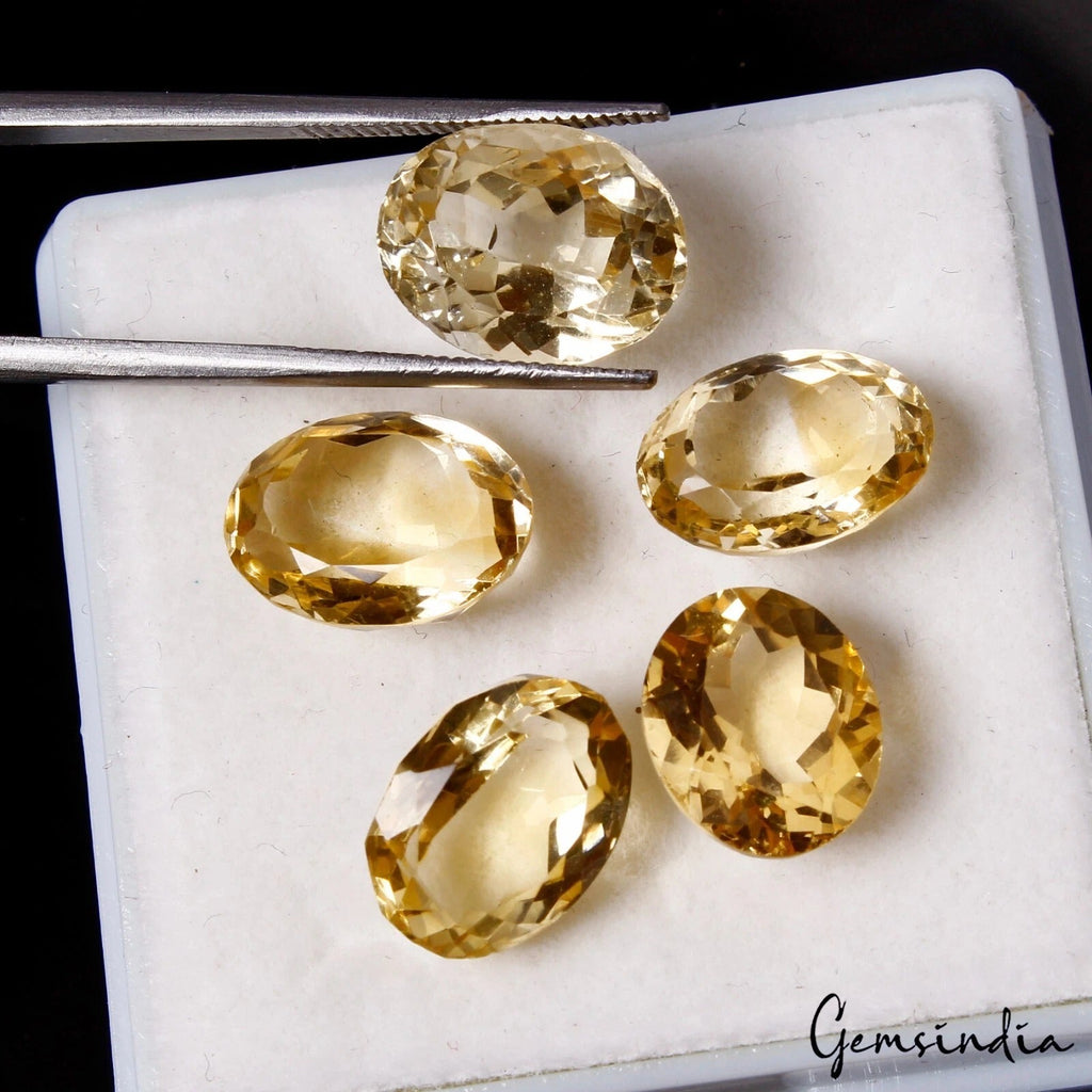 5 Pcs Natural Citrine 10-12mm Oval Cut Loose Sparkling AAA Gemstones~21.80 Cts