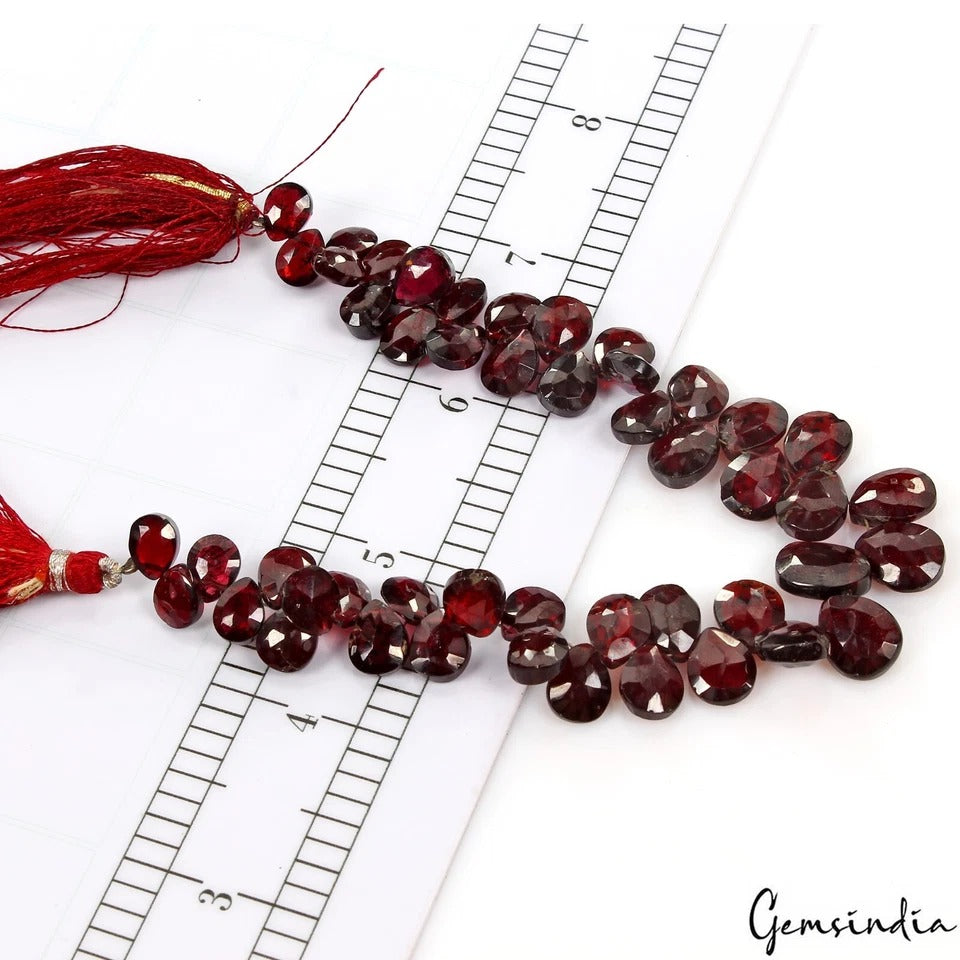 Garnet Beaded Strand, Untreated — 9mm to 14mm, 220 Ct, Mozambique
