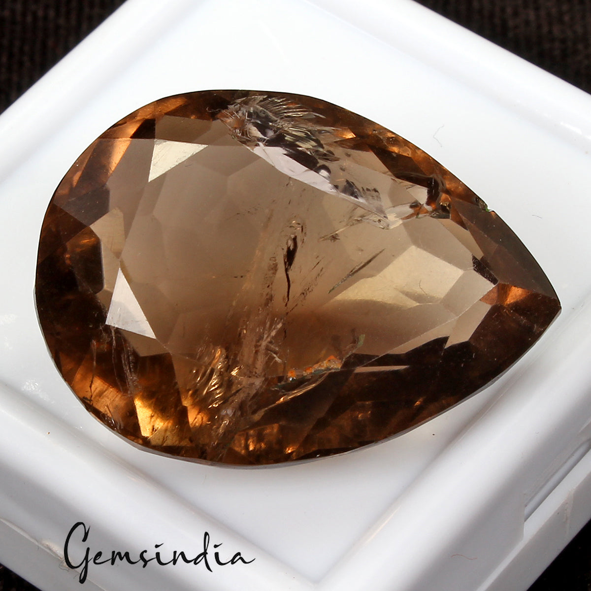 Quartz Loose Gemstone, Pear Cut, Untreated — 35x26x16mm, 89.40 Ct, Madagascar