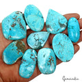Turquoise Lot, Cabochon, Color Enhanced, Blue — 9 Pieces, 41mm to 51mm, 770 Ct