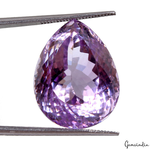 Amethyst Loose Gemstone, Pear Cut, Untreated — 22x20x14 mm, 36.70 Ct, Brazil