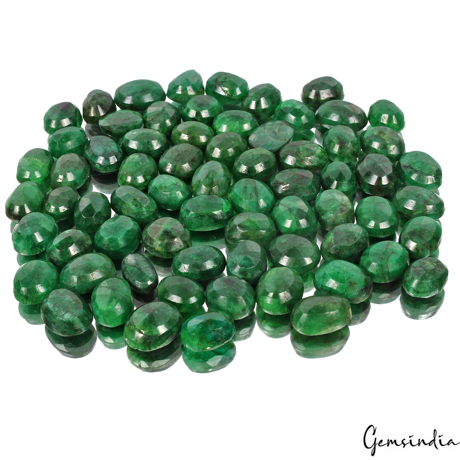 1000 Cts/68 Pcs Natural Brazilian Bottle Green Emerald Oval Cut Loose Gems Lot