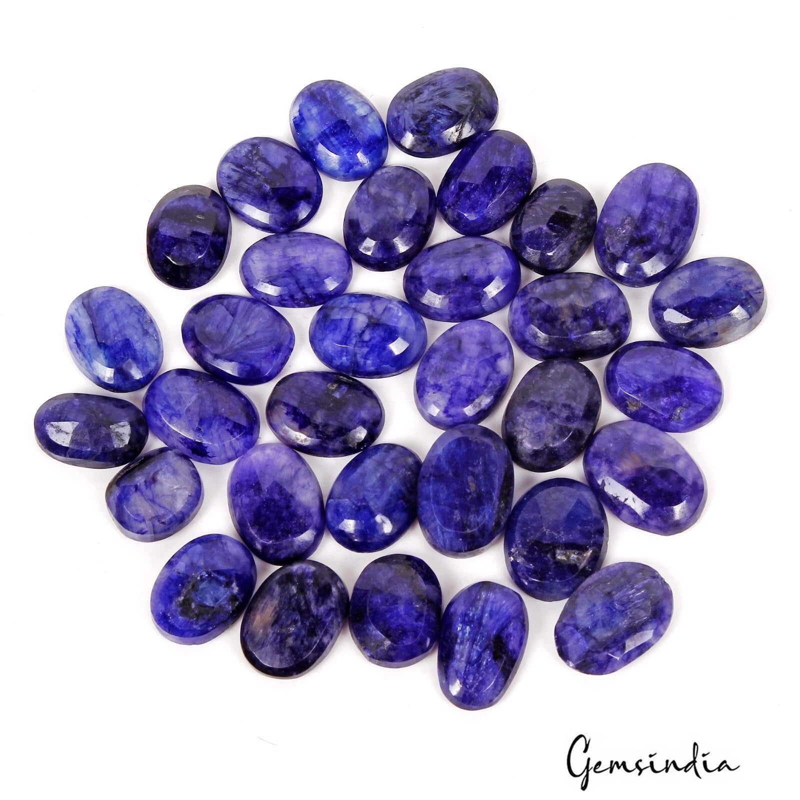 300 Cts/32 Pcs Natural Blue USA Beryl Oval Loose Gems Wholesale Lot For Jewelry