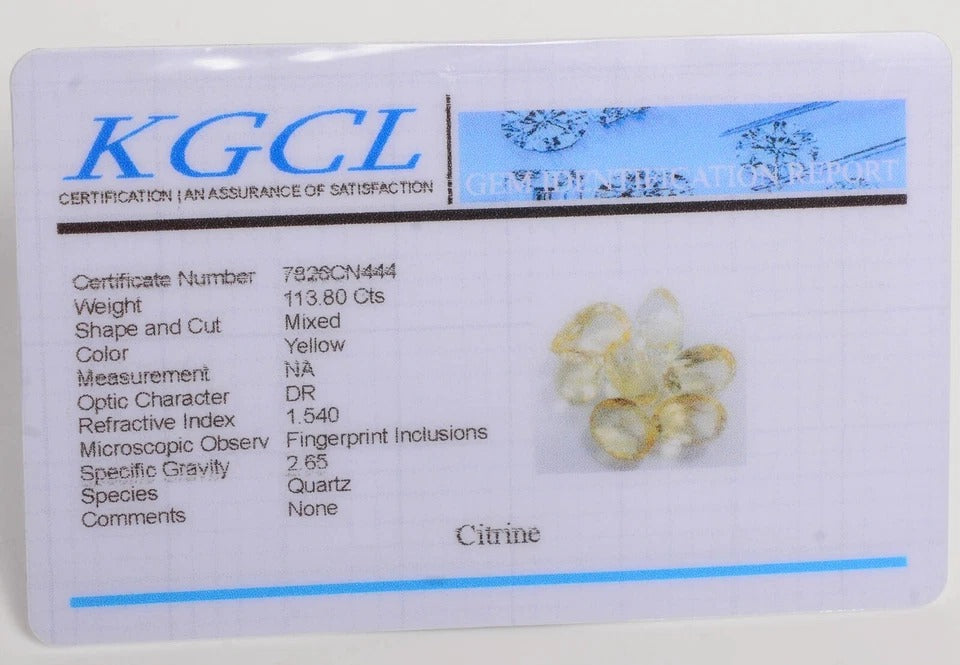 Citrine Lot, Loose Gemstone, Untreated — 7 Pieces, 13mm to 21mm, 113.80 Ct, Brazil