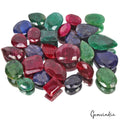 Certified 580 Ct/33 Pcs Natural Red Ruby Green Emerald Blue Sapphire Mix Cut Gem