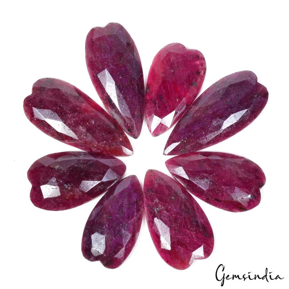 232.20 Ct Natural Red Ruby Heart Cut Loose 29-34mm Certified Gemstone Lot 9 Pcs