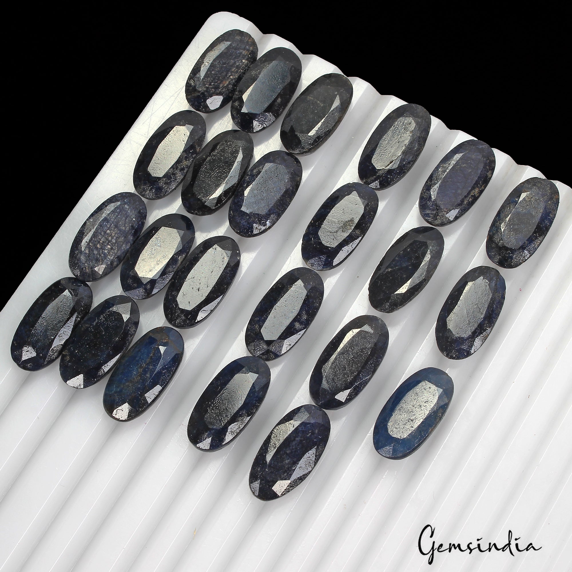 Certified 254 Cts/23 Pcs Natural Blue Sapphire Oval Calibrated 19x10mm Gems Lot