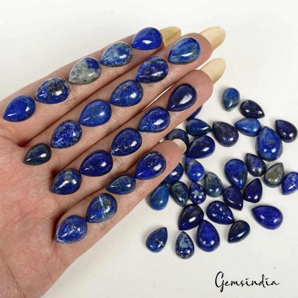 Lapis Lazuli Lot, Cabochon — 53 Pieces, 10mm to 16mm, 280.00 Ct