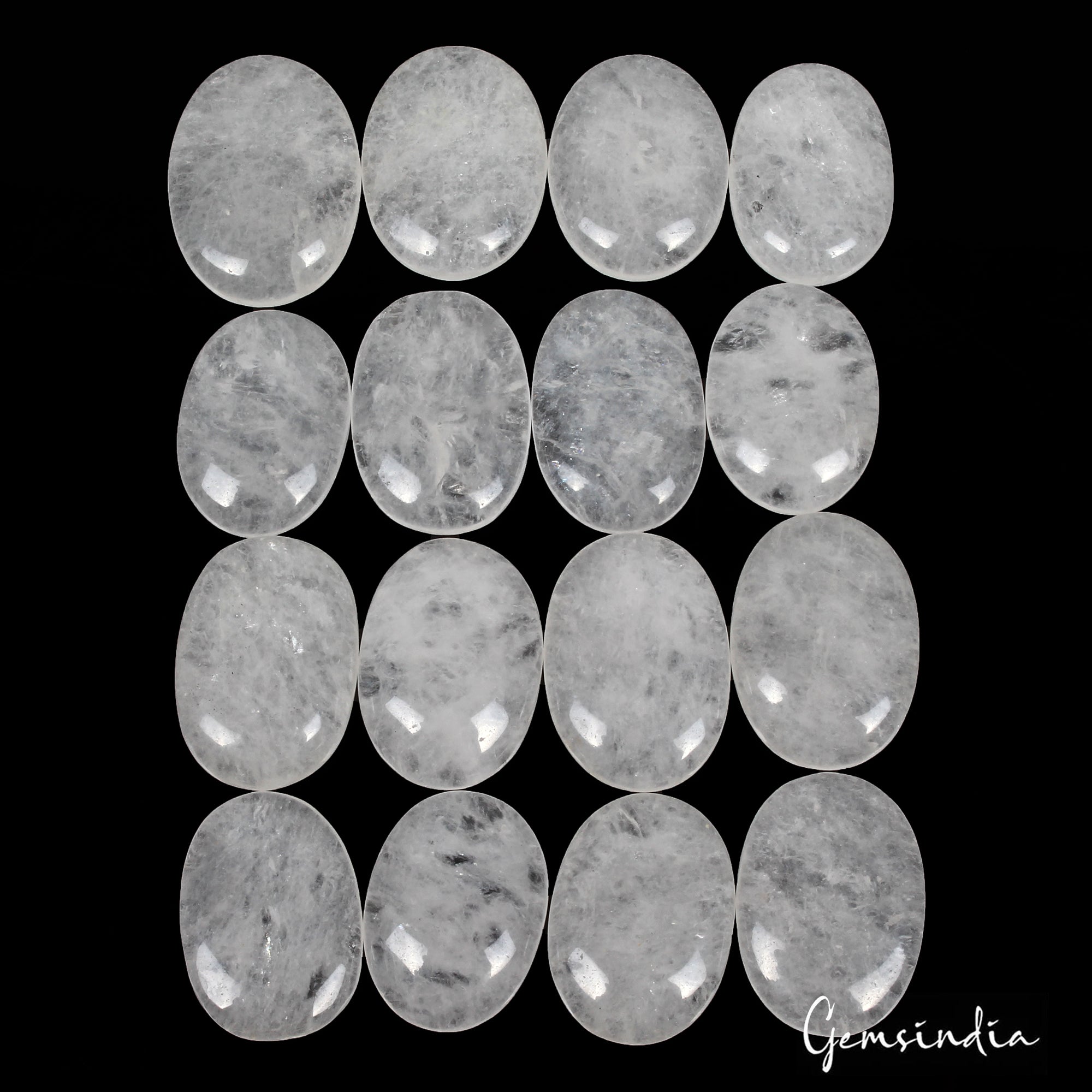 800 Ct Natural Untreated Quartz Oval Cabochon Healing Crystal Gemstone Lot 16 Pc