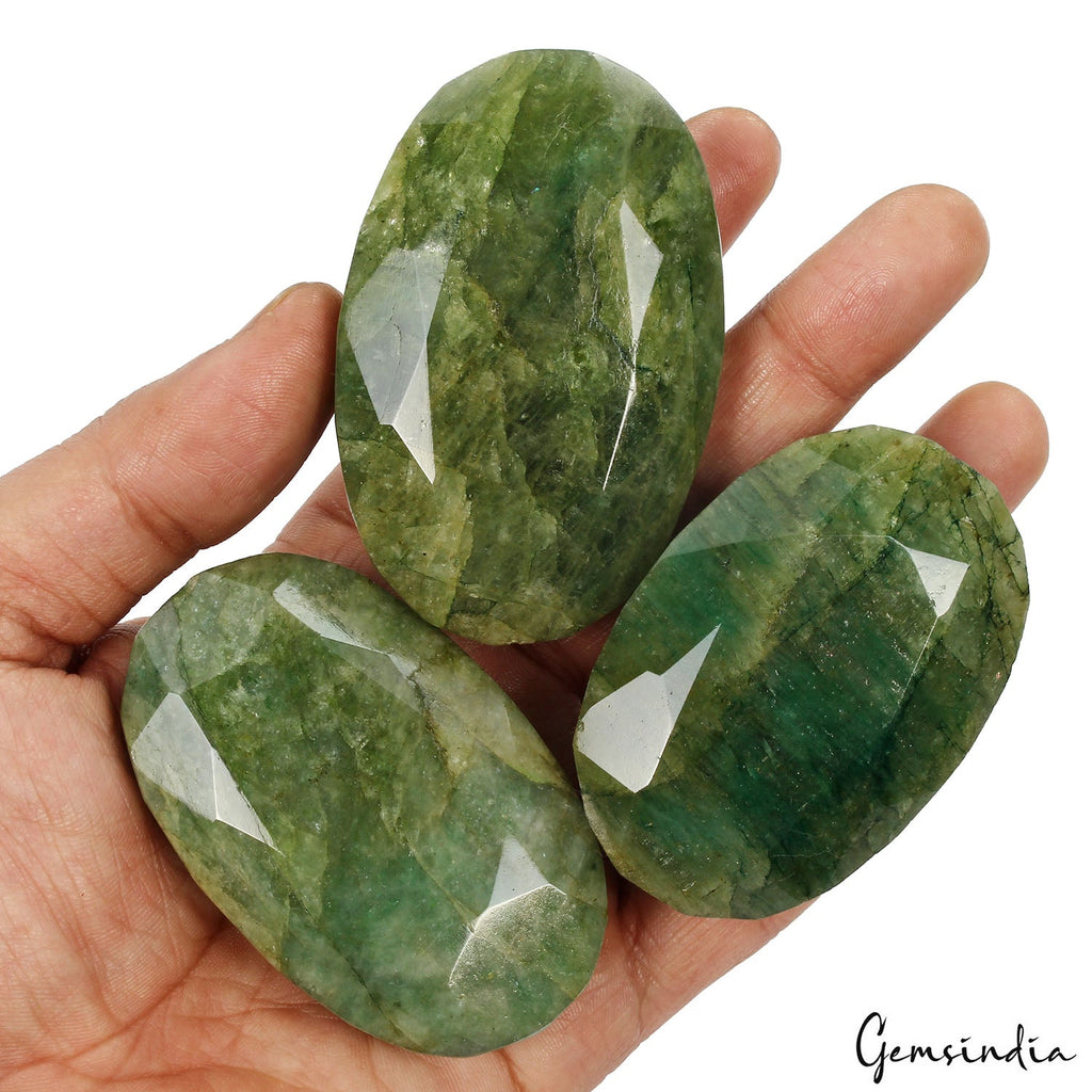 1850 Ct Earth Mined Emerald Huge Oval Faceted 100% Natural Gemstone Lot 64-73mm