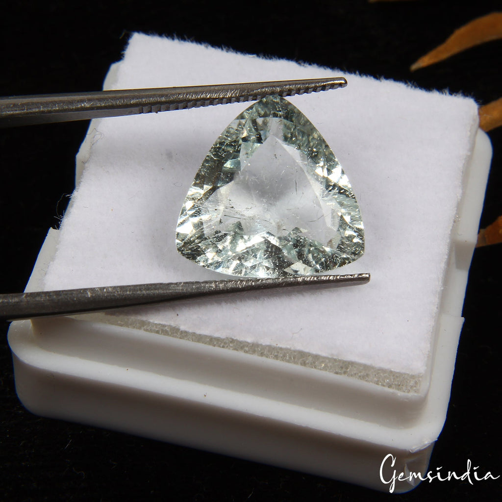 Certified 5.00 Ct Natural Blue Aquamarine Trillion Cut Unheated Brazil Gemstone