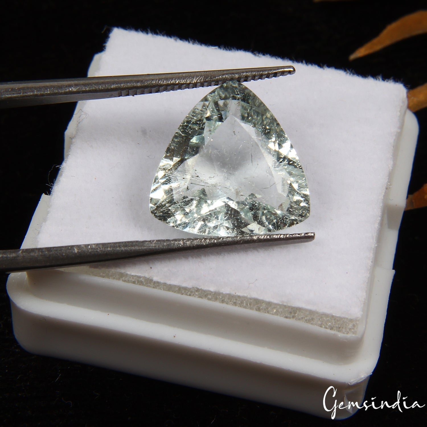 Certified 5.00 Ct Natural Blue Aquamarine Trillion Cut Unheated Brazil Gemstone