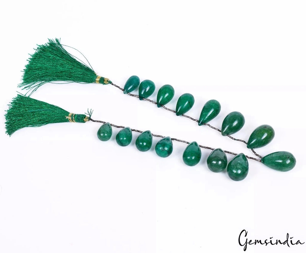 Quartz Beaded Strand, Color Enhanced, Green — 14mm to 20mm, 200.80 Ct, Brazil