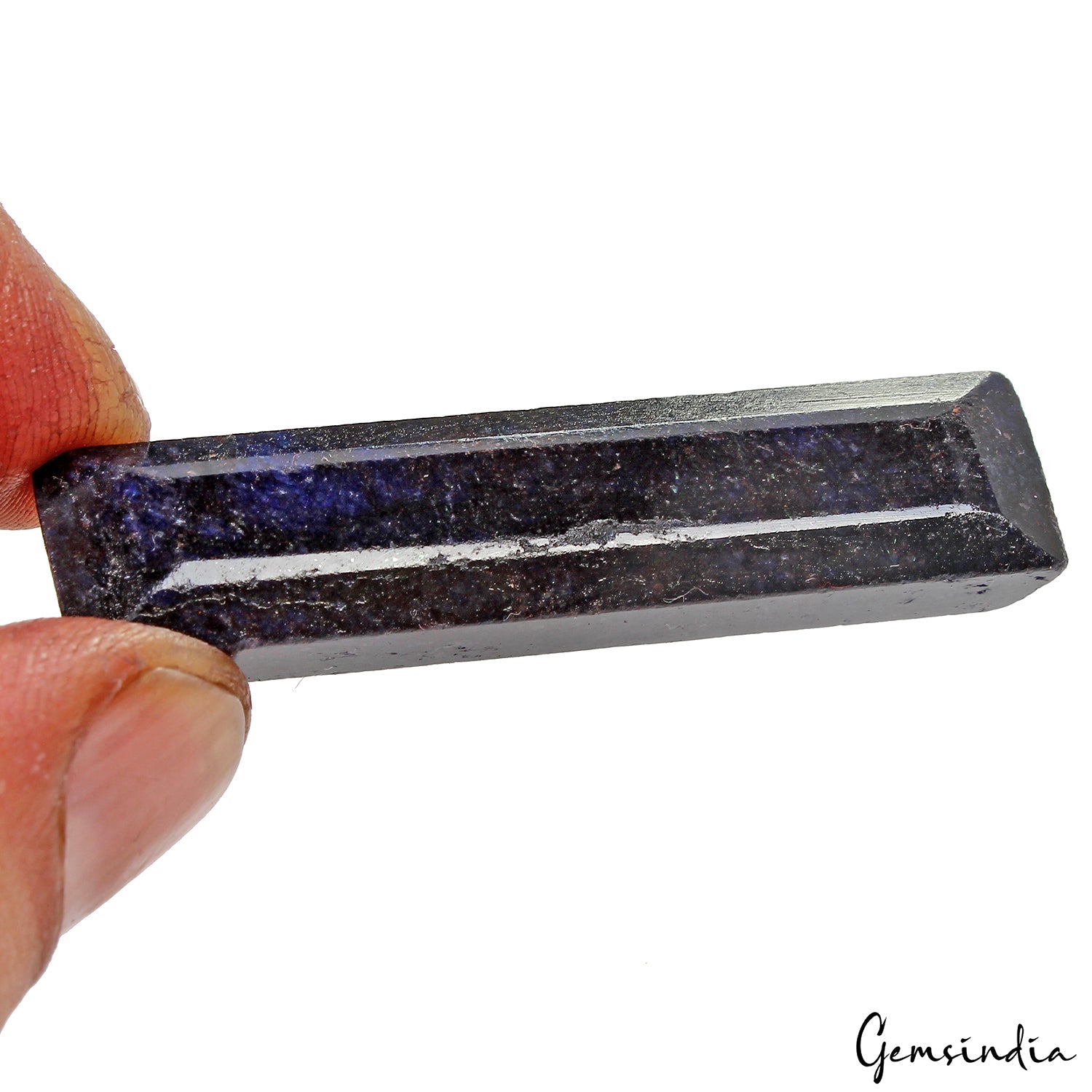 Certified 98.10Ct Natural Blue Sapphire Kitakat Baguette Cut Loose Gem 55x12x9mm
