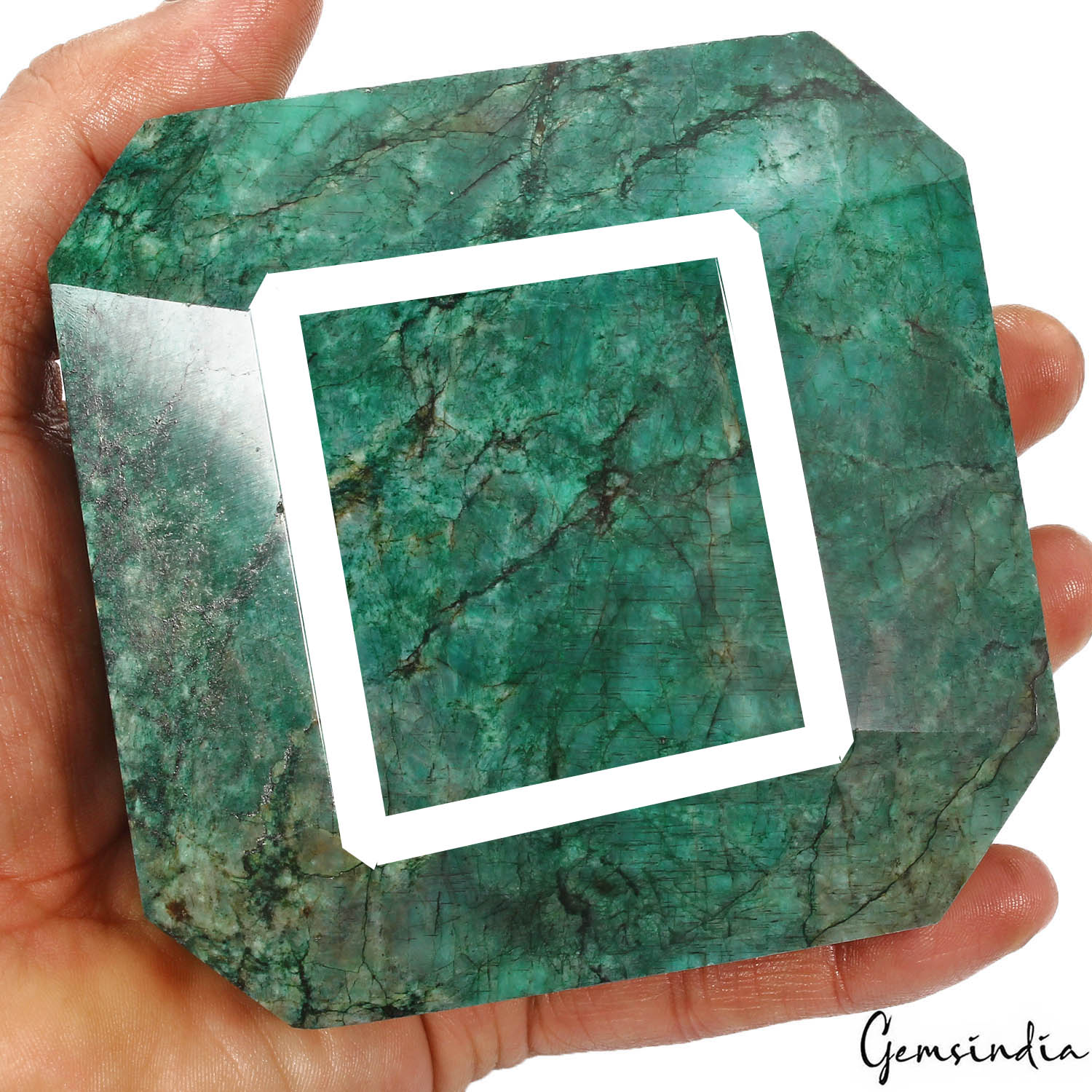 Certified 5350 Cts Natural Brazilian Green Emerald Octagon Cut Museum Size Gem