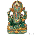 Aventurine Ganesha Figurine, Untreated, Green — 8x5 Inches, 2.52 Kg (12600 Ct)