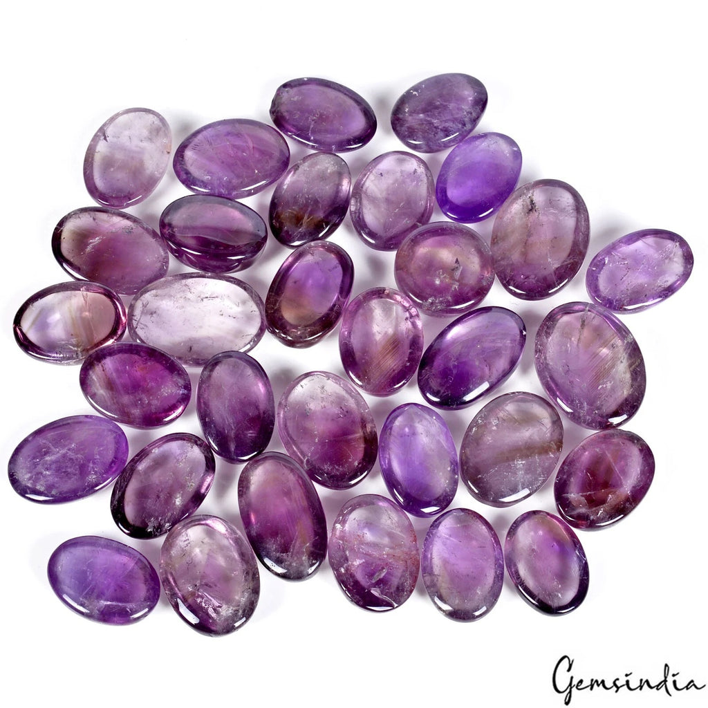 Amethyst Lot, Cabochon, Untreated — 32 Pieces, 24mm to 30mm, 1200 Ct, Madagascar